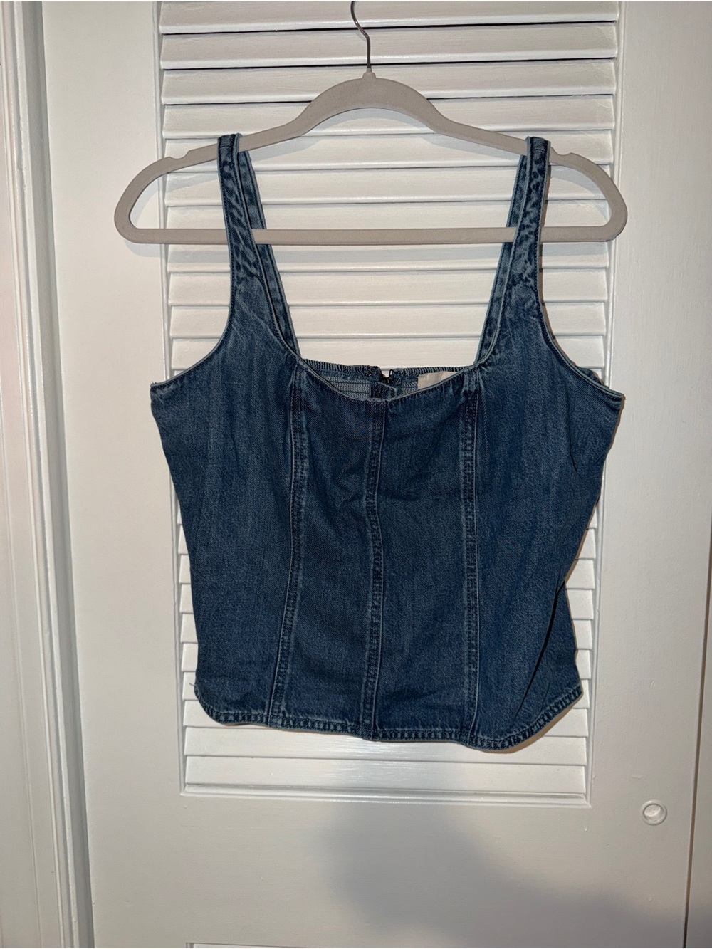 LOFT Dark Blue Denim Tank Zip up never worn